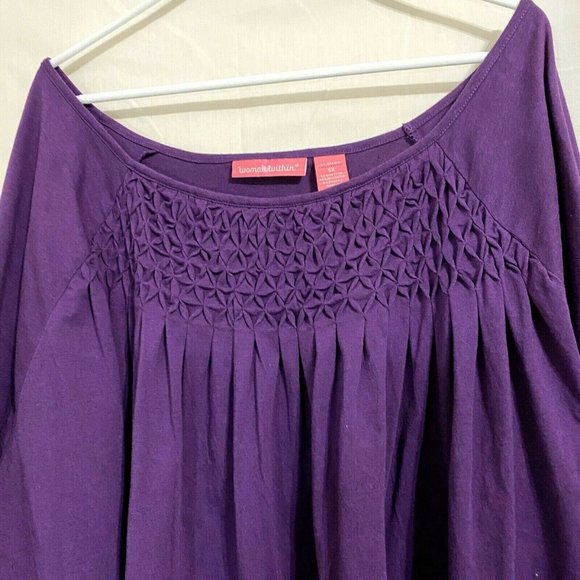 Woman Within Purple Short Sleeve Top T Shirt 5X - Picture 3 of 4